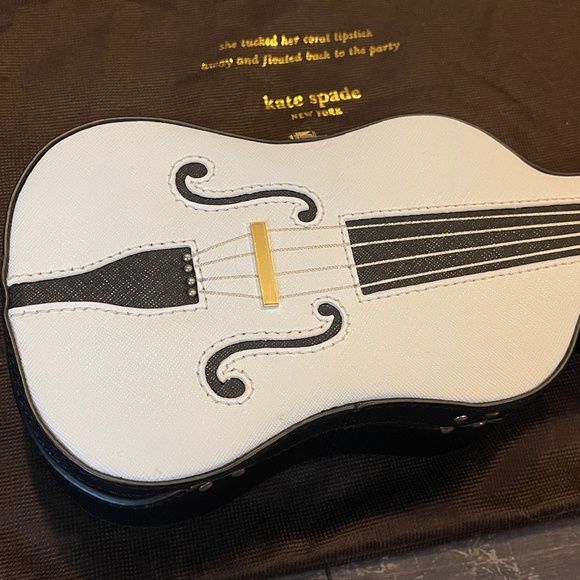 RARE Kate Spade Novelty Jazz Things Up Bass Violin Case Clutch Crossbody Bag - Picture 4 of 14